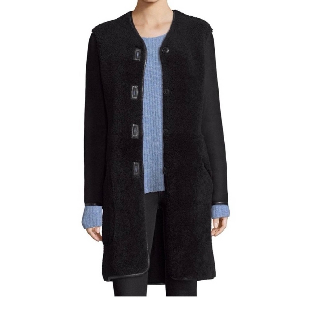 Rag & Bone Blythe Reversible Shearling Coat Jacket Black Size Small